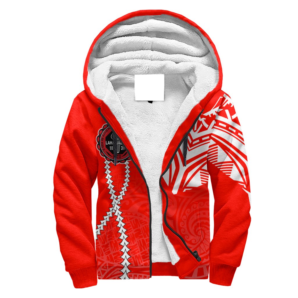 Hawaii Hoodie - Lahainaluna High Sherpa Hoodie - Forc Style AH Red - Polynesian Pride