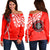 Hawaii - Lahainaluna High Off Shoulder Sweater - Forc Style AH Red - Polynesian Pride