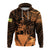 Hawaiian King Kanaka Map Polynesian Lanai Hoodie Orange Hala Style - Polynesian Pride