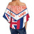 Hawaii Flag Lanai Women's Off Shoulder Wrap Waist Top - Orange - Mit Style - AH - Polynesian Pride