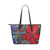 Hawaii Lauhala Hibiscus Polynesian Tropical Large Leather Tote Purple - Wake Style - AH Blue - Polynesian Pride