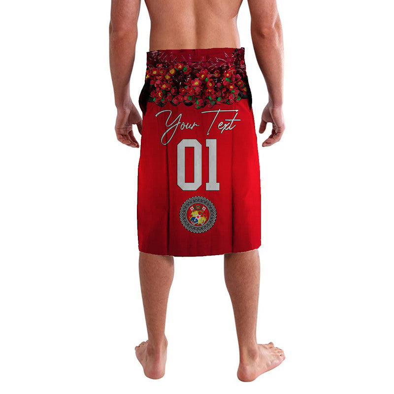 Custom Tonga Lavalava Emancipation Day Tupenu Independence Day Unique Kahoa Heilala Flower Red LT8 - Polynesian Pride
