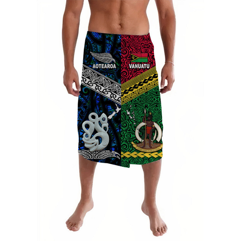 Vanuatu And New Zealand Lavalava Together Blue LT8 Red - Polynesian Pride