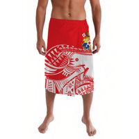 Tonga Lavalava Youthful Dynamic Red White Color LT8 6XL 7XL - Polynesian Pride