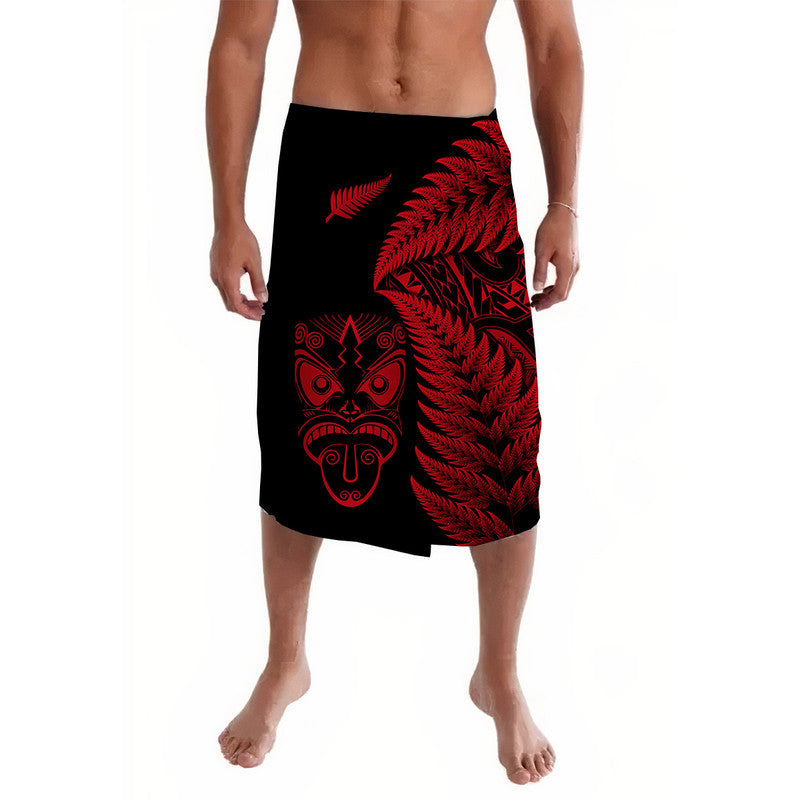 New Zealand Haka Rugby Maori Lavalava Silver Fern Vibes Red LT8 Red - Polynesian Pride