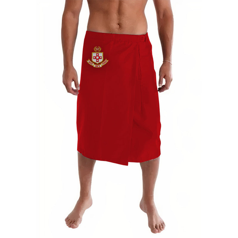 Tonga Kolisi Tonga College Lavalava Original Style Red LT8 Red - Polynesian Pride