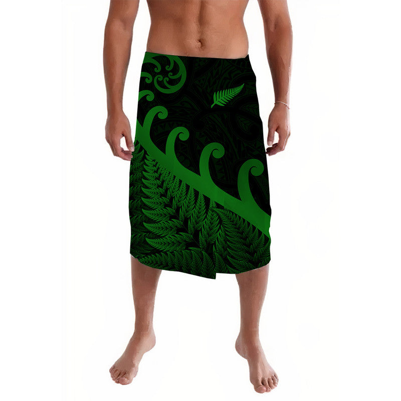 New Zealand Rugby Maori Lavalava Silver Fern Koru Vibes Green LT8 Green - Polynesian Pride