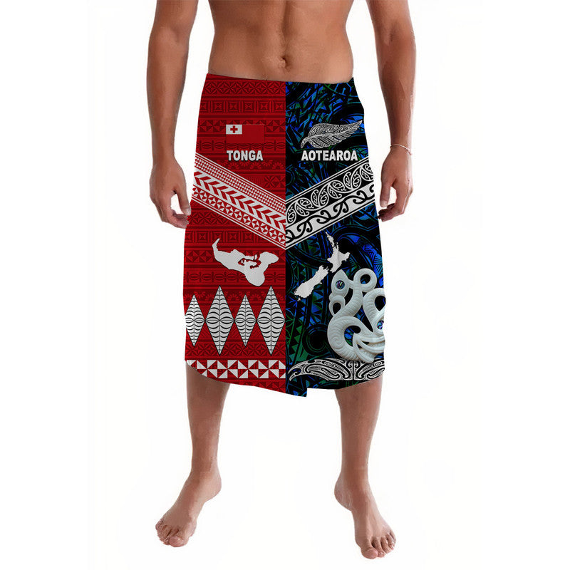 New Zealand Maori Aotearoa Tonga Polynesian Together Lavalava Blue LT8 6XL 7XL - Polynesian Pride