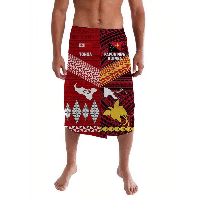 Papua New Guinea And Tonga Lavalava Polynesian Together Bright Red LT8 6XL 7XL - Polynesian Pride