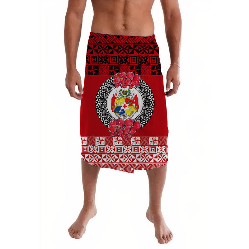 Custom Tonga Lavalava Emancipation Day Tupenu Independence Day Simple Ngatu Heilala Flower Red LT8 Red - Polynesian Pride