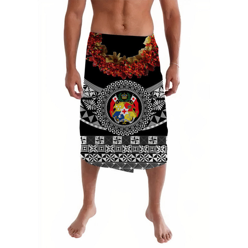 Custom Tonga Lavalava Emancipation Day Tupenu Independence Day Fancy Kahoa Heilala Flower Black LT8 Black - Polynesian Pride