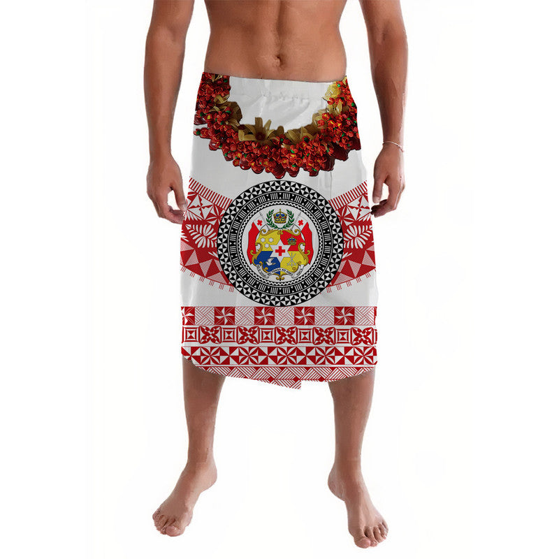 Custom Tonga Lavalava Emancipation Day Tupenu Independence Day Fancy Kahoa Heilala Flower White Red LT8 White - Polynesian Pride