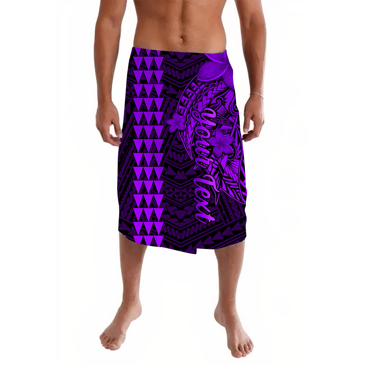 Custom Hawaii Lavalava Kakau Polynesian Pattern Combine Tropical Flowers Ver.05 LT14 Purple - Polynesian Pride