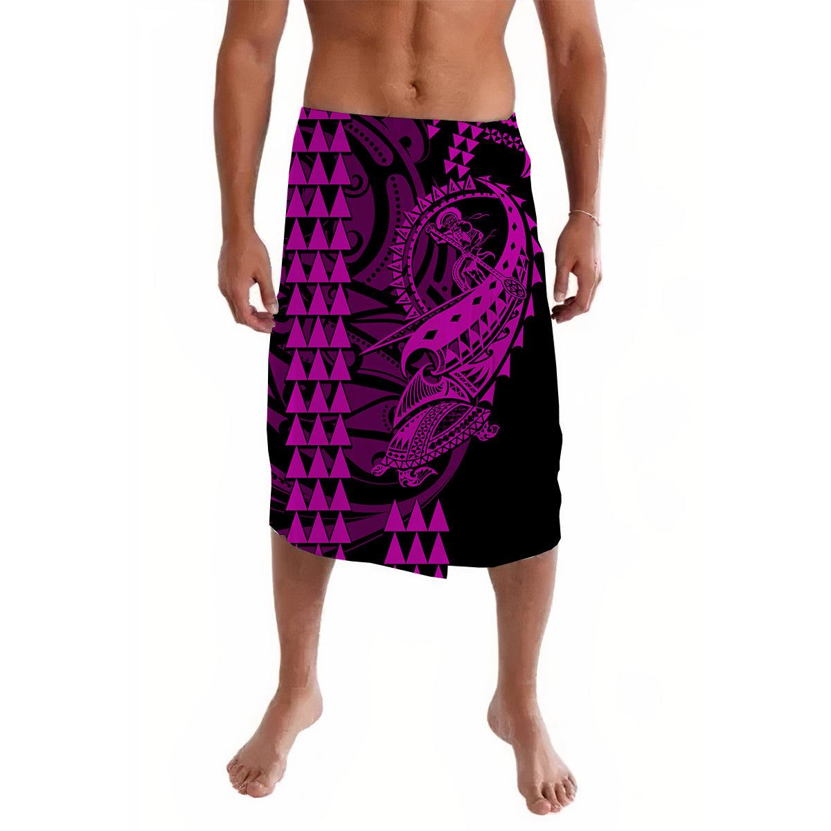 Hawaii Polynesian Warrior Kakau Lavalava Purple No.2 LT6 Lavalava Purple - Polynesian Pride