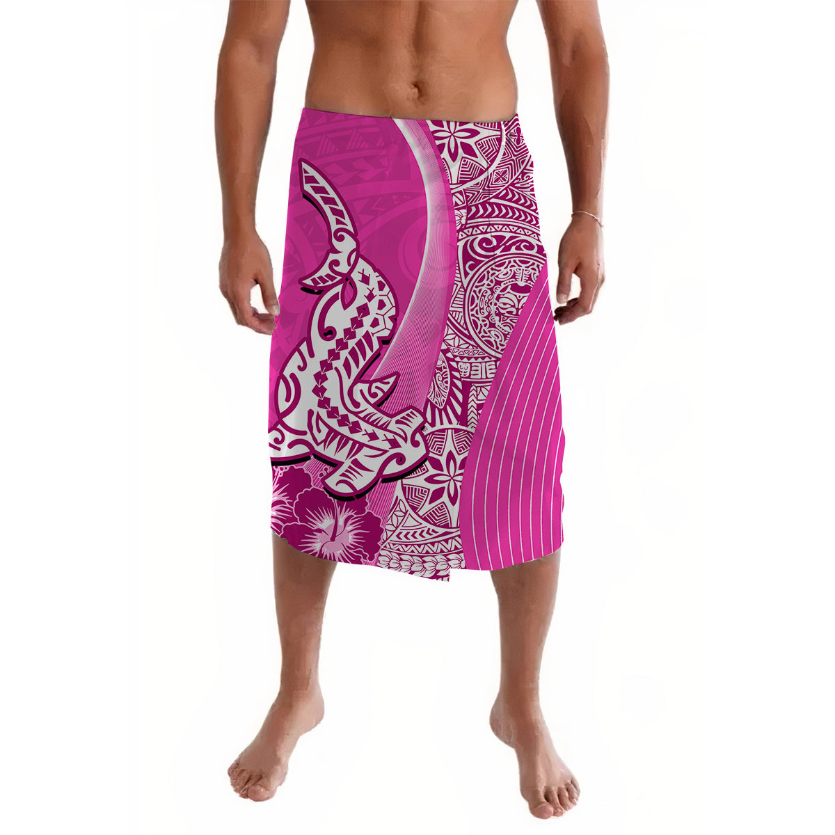 Hawaiian Shark Polynesian Lavalava Vibe Pink Style LT6 Lavalava Pink - Polynesian Pride