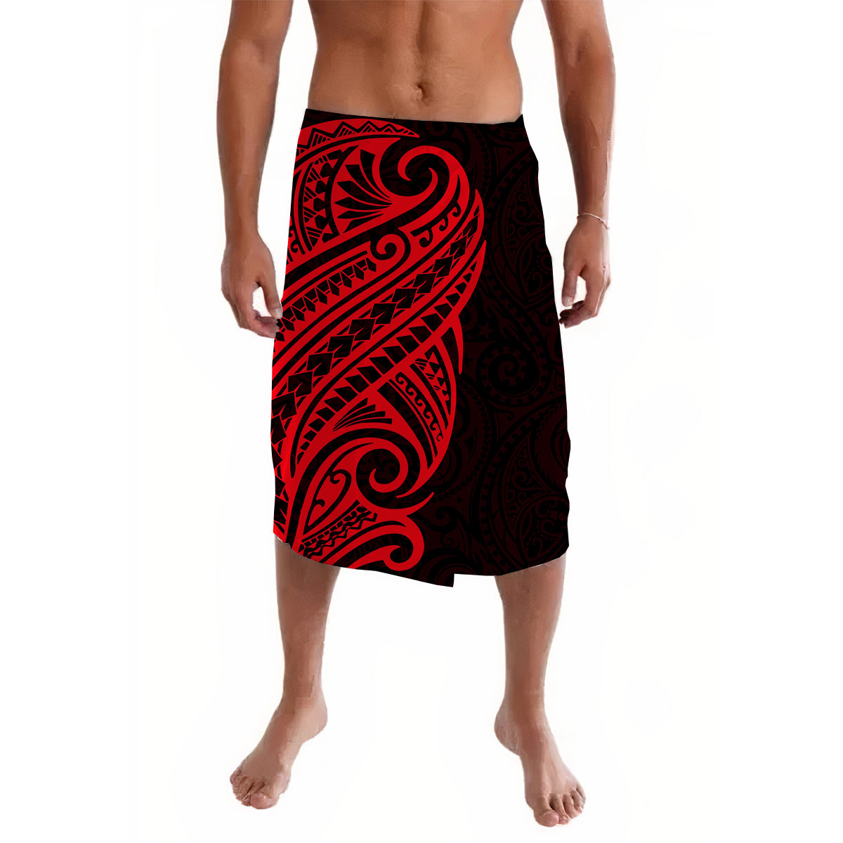 Polynesian Tribal Tattoo Red Lavalava LT6 Black - Polynesian Pride