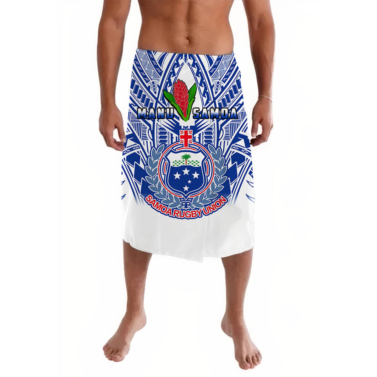 Samoa Rugby Lavalava Manu Samoa 7s Ginger White Polynesian LT14 White - Polynesian Pride