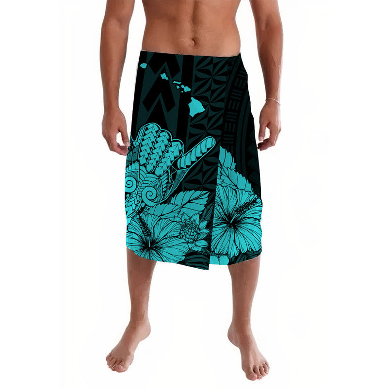 Hawaii Shaka Sign Lavalava Turquoise Version LT9 Turquoise - Polynesian Pride