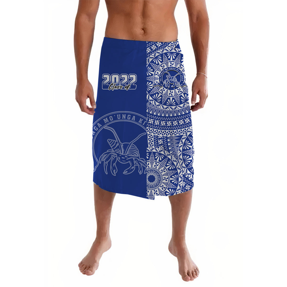 (Custom Your Class Year) Tupou Tonga College Lavalava Class Of Year Tongan Ngatu Pattern LT14 Blue - Polynesian Pride