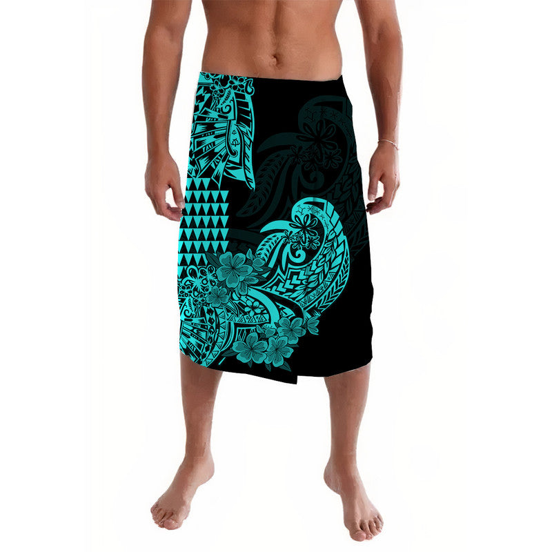 Hawaii Kakau Lavalava Polynesian Floral Tribal Aqua Version LT9 Aqua - Polynesian Pride