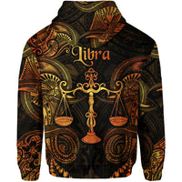 Libra Zodiac Polynesian Zip Hoodie Unique Style Gold LT8 - Polynesian Pride