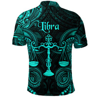 Libra Zodiac Polynesian Polo Shirt Unique Style Turquoise LT8 - Polynesian Pride