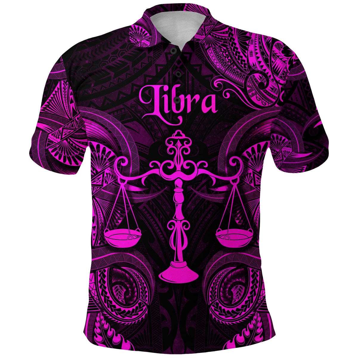 Libra Zodiac Polynesian Polo Shirt Unique Style Pink LT8 - Polynesian Pride