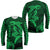 Hawaii Long Sleeve Shirt Shark and Turtle Mix Kakau Green LT9 Unisex Green - Polynesian Pride