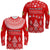 Tonga Kupesi Ngatu Merry Christmas Long Sleeve Shirt LT9 Unisex Red - Polynesian Pride