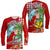 Hawaii Mele Kalikimaka Long Sleeve Shirt Santa Claus Surfing Xmas Time LT9 Unisex Red - Polynesian Pride