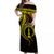 New Caledonia Personalised Off Shoulder Long Dress Kanaky Mix Plumeria LT7 Women Black - Polynesian Pride