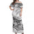 Fiji Day Off Shoulder Long Dress Flying Fijians Masi Kesa Style - White LT7 Women White - Polynesian Pride