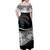 Fiji Day Off Shoulder Long Dress Flying Fijians Masi Kesa Style - Black LT7 - Polynesian Pride