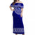 Queen Salote College Tonga Off Shoulder Long Dress Kupesi Style - Ver03 LT7 Women Blue - Polynesian Pride