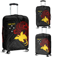Personalised Papua New Guinea 49th Independence Luggage Cover Tribal Turtle LT7 Black - Polynesian Pride