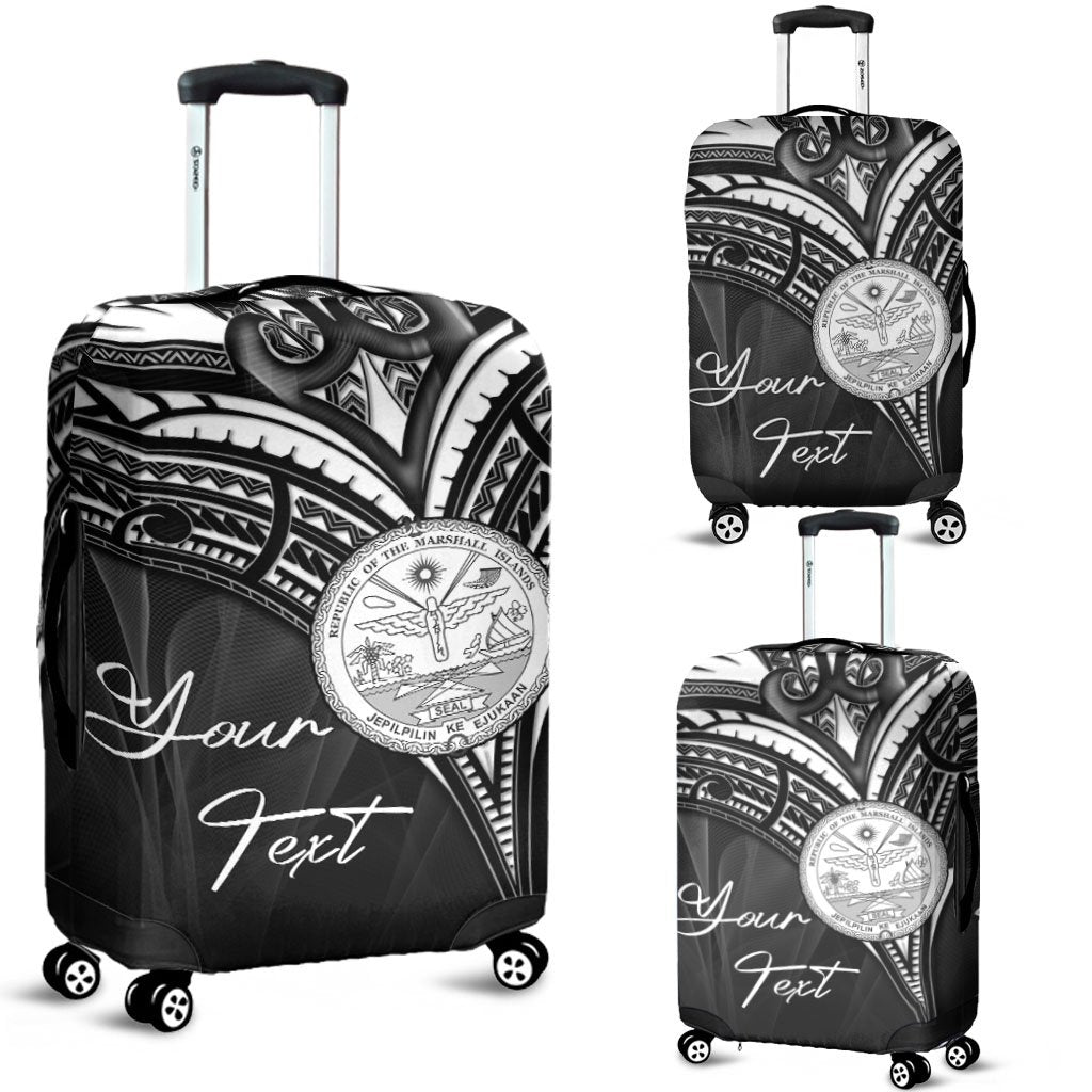 Marshall Islands Custom Personalised Luggage Covers - Cross Style Black - Polynesian Pride