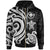 Polynesian Hawaii Zip up Hoodie White Tentacle Turtle Unisex White - Polynesian Pride