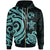 Tonga Polynesian Zip up Hoodie Turquoise Tentacle Turtle Unisex Turquoise - Polynesian Pride