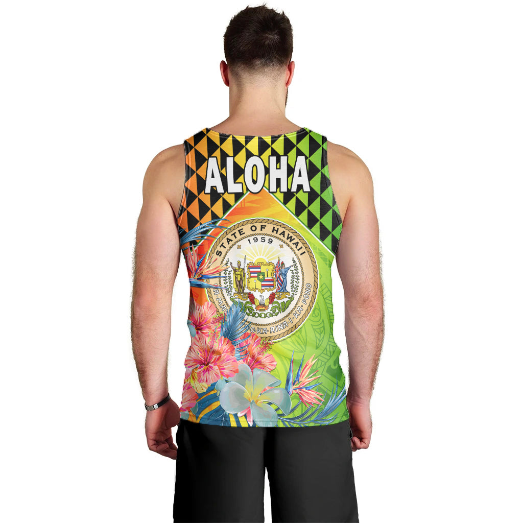 Hawaii Men Tank Top Hawaiian Tribal Kanaka Maoli Hibiscus LT14 - Polynesian Pride