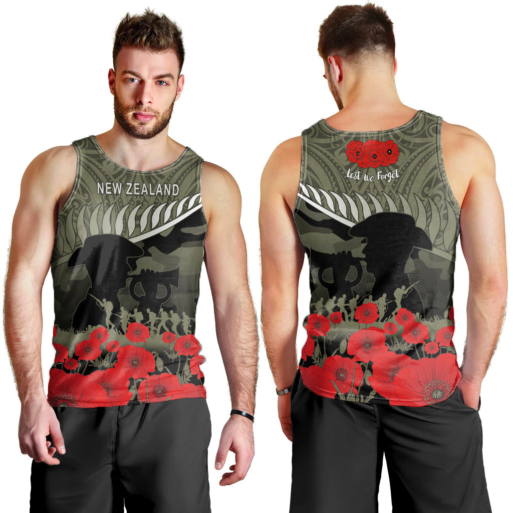 New Zealand ANZAC 2022 Men Tank Maori Camouflage LT14 Men Blue - Polynesian Pride