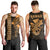 (Custom Personalised) Hawaii Men Tank Top Kakau Kanaka Maoli Combine Polynesian Shark Ver.01 LT14 Gold - Polynesian Pride