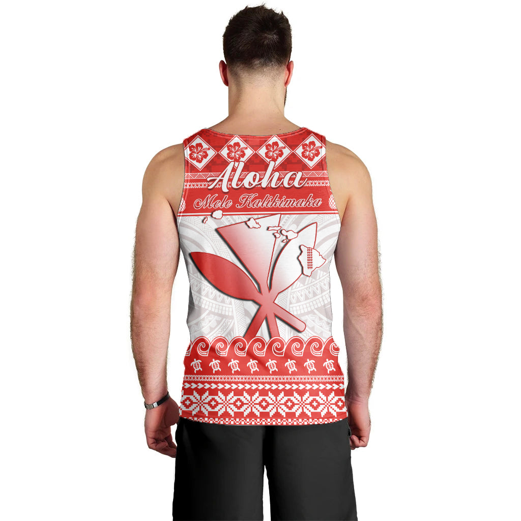 Hawaii Christmas Men Tank Top Kanaka Polynesian Santa Claus Mele Kalikimaka LT14 - Polynesian Pride