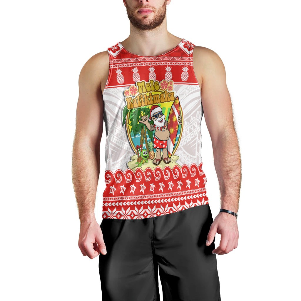 Hawaii Christmas Men Tank Top Kanaka Polynesian Santa Claus Mele Kalikimaka LT14 - Polynesian Pride