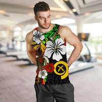 Vanuatu Men Tank Top Polynesia Tie Dye Hibiscus Flowers LT13 - Polynesian Pride