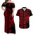 Hawaii Kakau Matching Dress and Hawaiian Shirt Polynesian Warrior Red LT6 Red - Polynesian Pride