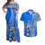 Hawaii King Kamehameha Matching Dress and Hawaiian Shirt Vibe Blue Style LT6 Blue - Polynesian Pride