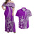 Polynesian Couple Outfits Hawaii King Kamehameha Matching Dress and Hawaiian Shirt Vibe Purple Style LT6 Purple - Polynesian Pride