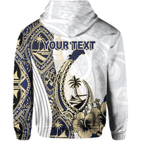 Custom Guam Fish Hook Hoodie - White Style LT6 - Polynesian Pride
