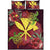 Kanaka Map Turtle Hibiscus Quilt Bed Set - Red Velvet - AH Red - Polynesian Pride