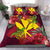 Kanaka Map Turtle Hibiscus Bedding Set - Red Velvet - AH - Polynesian Pride